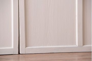 アンティーク　すりガラス入り!ホワイトペイントのガラス引き戸2枚セット