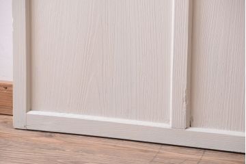 アンティーク　すりガラス入り!ホワイトペイントのガラス引き戸2枚セット