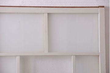 アンティーク　すりガラス入り!ホワイトペイントのガラス引き戸2枚セット