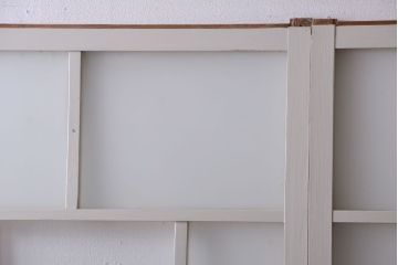 アンティーク　すりガラス入り!ホワイトペイントのガラス引き戸2枚セット