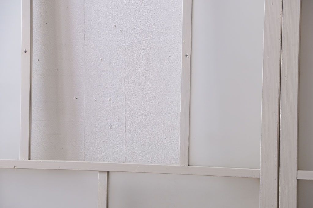 アンティーク　すりガラス入り!ホワイトペイントのガラス引き戸2枚セット