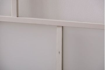 アンティーク　すりガラス入り!ホワイトペイントのガラス引き戸2枚セット