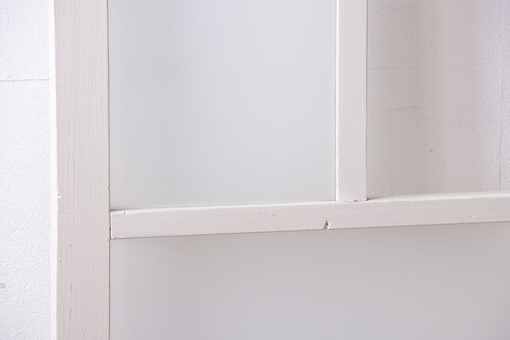 アンティーク　すりガラス入り!ホワイトペイントのガラス引き戸2枚セット