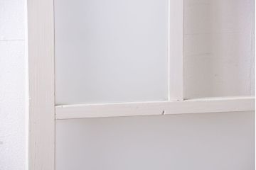 アンティーク　すりガラス入り!ホワイトペイントのガラス引き戸2枚セット