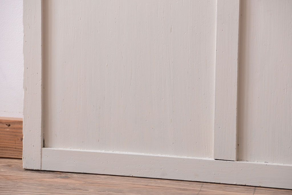 アンティーク　すりガラス入り!ホワイトペイントのガラス引き戸2枚セット