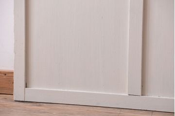 アンティーク　すりガラス入り!ホワイトペイントのガラス引き戸2枚セット