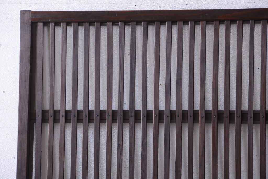 古民具・骨董　明治〜大正期　裏ガラス入り!アンティーク格子戸2枚セット