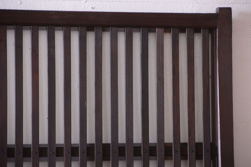 古民具・骨董　明治〜大正期　裏ガラス入り!アンティーク格子戸2枚セット