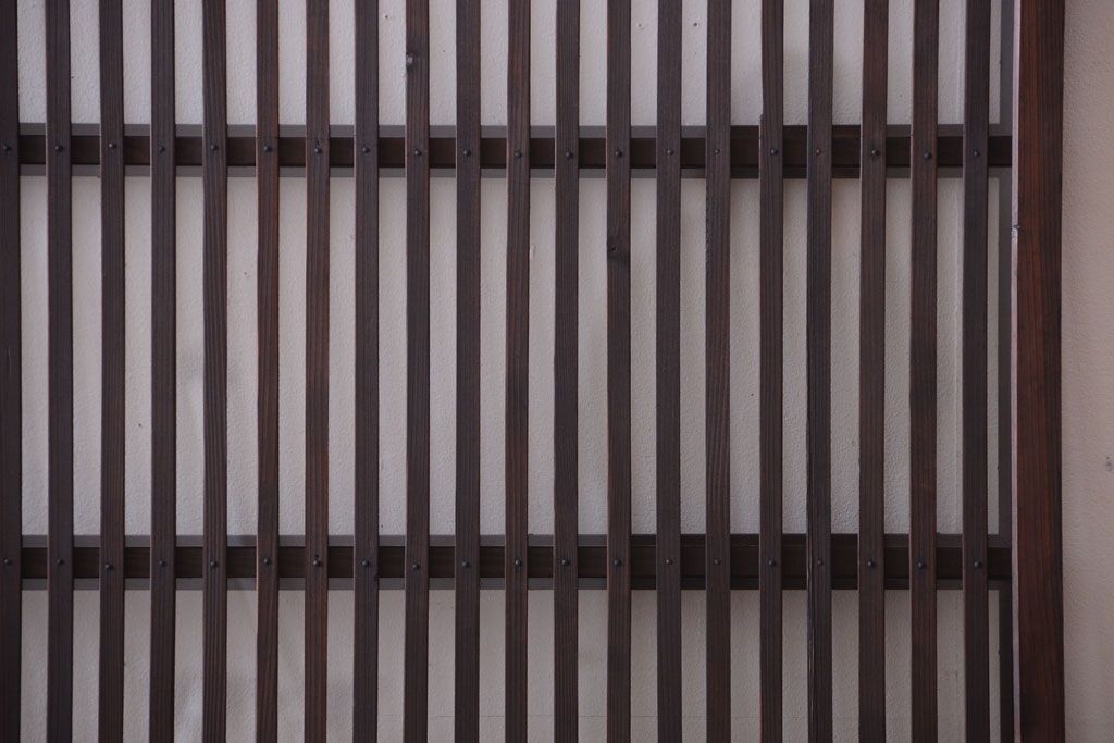 古民具・骨董　明治〜大正期　裏ガラス入り!アンティーク格子戸2枚セット