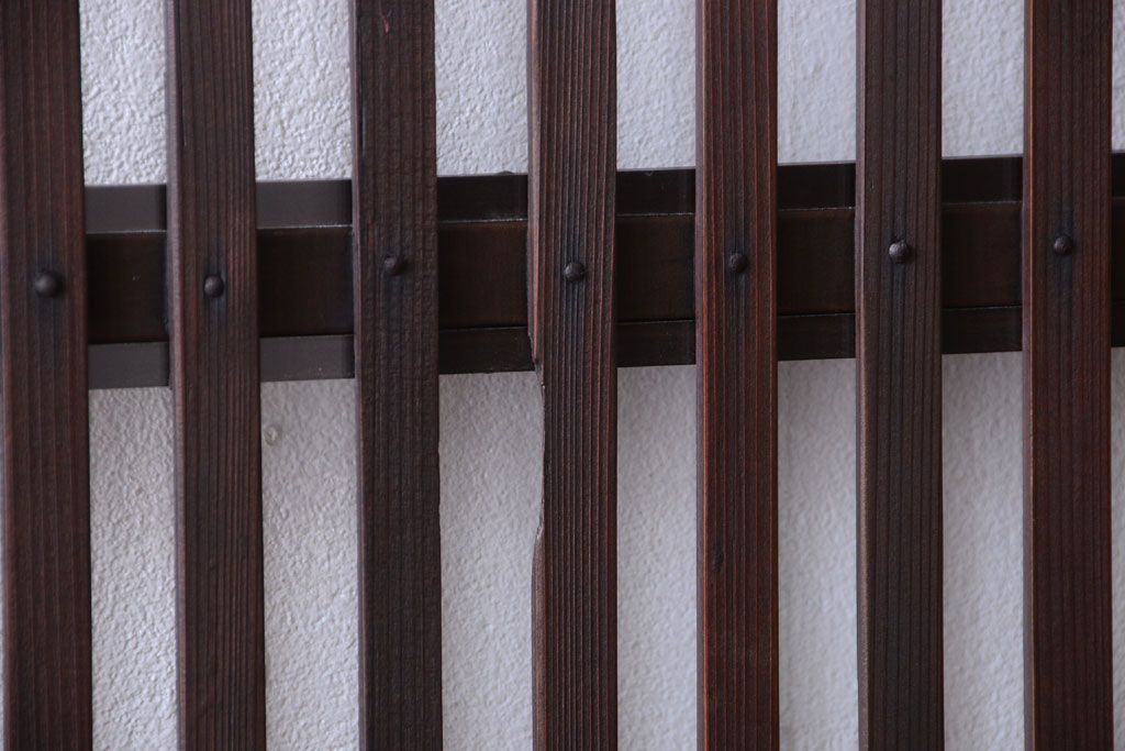 古民具・骨董　明治〜大正期　裏ガラス入り!アンティーク格子戸2枚セット