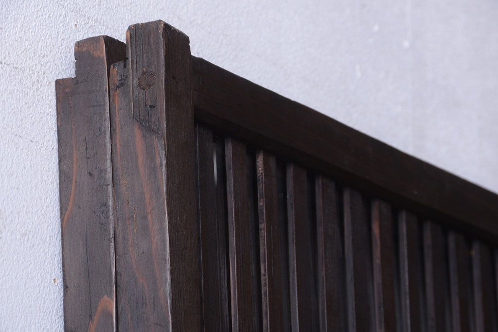 古民具・骨董　明治〜大正期　裏ガラス入り!アンティーク格子戸2枚セット