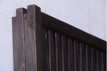 古民具・骨董　明治〜大正期　裏ガラス入り!アンティーク格子戸2枚セット