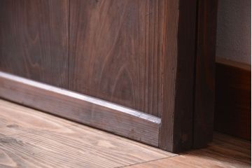 古民具・骨董　明治〜大正期　裏ガラス入り!アンティーク格子戸2枚セット