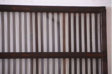 古民具・骨董　明治〜大正期　裏ガラス入り!アンティーク格子戸2枚セット