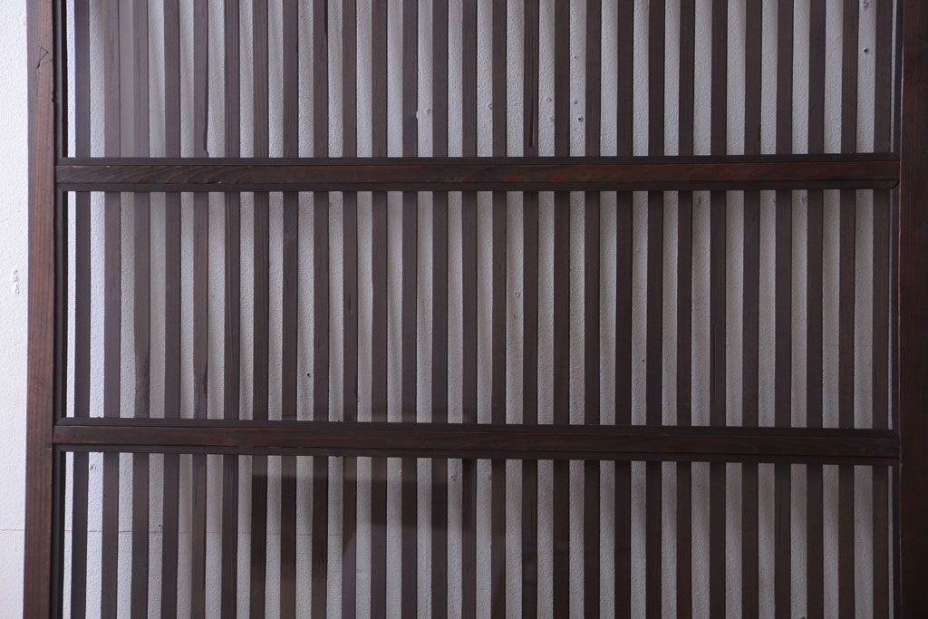 古民具・骨董　明治〜大正期　裏ガラス入り!アンティーク格子戸2枚セット