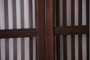 古民具・骨董　明治〜大正期　裏ガラス入り!アンティーク格子戸2枚セット