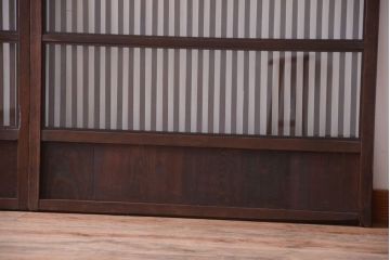 古民具・骨董　明治〜大正期　裏ガラス入り!アンティーク格子戸2枚セット