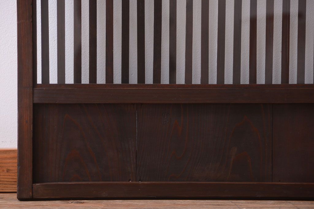 古民具・骨董　明治〜大正期　裏ガラス入り!アンティーク格子戸2枚セット