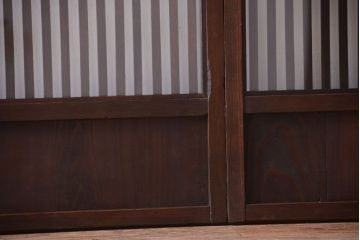 古民具・骨董　明治〜大正期　裏ガラス入り!アンティーク格子戸2枚セット