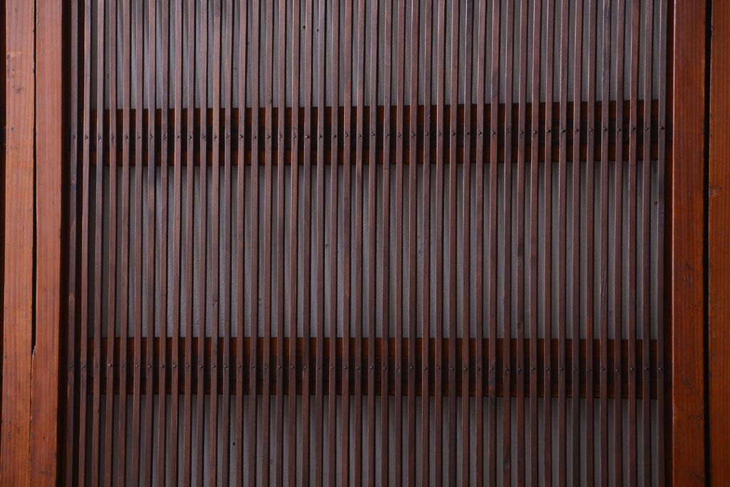 和製アンティーク　裏ガラス入り!すりガラス帯の格子戸4枚セット