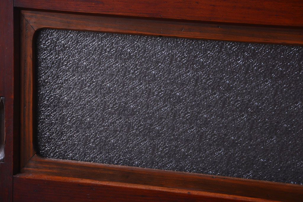 和製アンティーク　古いダイヤガラス帯の引き戸2枚セット(ガラス帯戸)