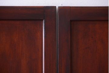 和製アンティーク　古いダイヤガラス帯の引き戸2枚セット(ガラス帯戸)