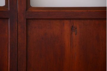 和製アンティーク　古いダイヤガラス帯の引き戸2枚セット(ガラス帯戸)