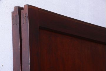 和製アンティーク　古いダイヤガラス帯の引き戸2枚セット(ガラス帯戸)