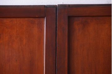 和製アンティーク　古いダイヤガラス帯の引き戸2枚セット(ガラス帯戸)