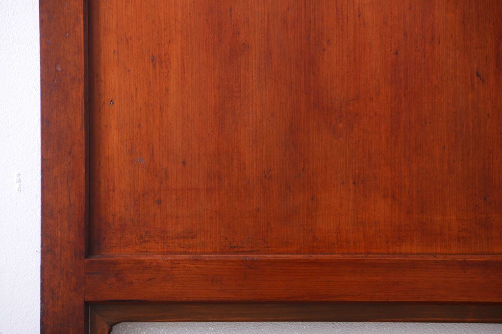 和製アンティーク　古いダイヤガラス帯の引き戸2枚セット(ガラス帯戸)