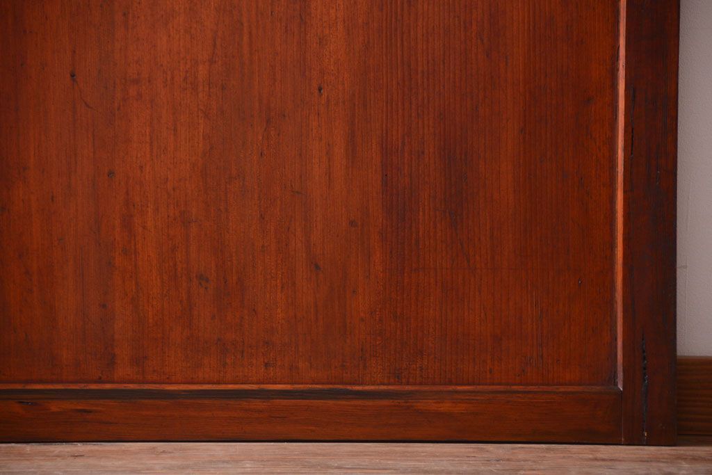 和製アンティーク　古いダイヤガラス帯の引き戸2枚セット(ガラス帯戸)