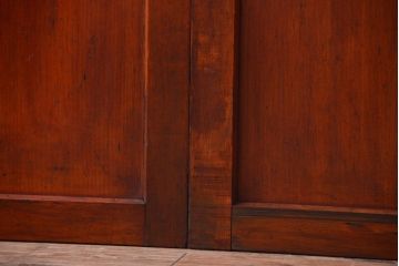 和製アンティーク　古いダイヤガラス帯の引き戸2枚セット(ガラス帯戸)