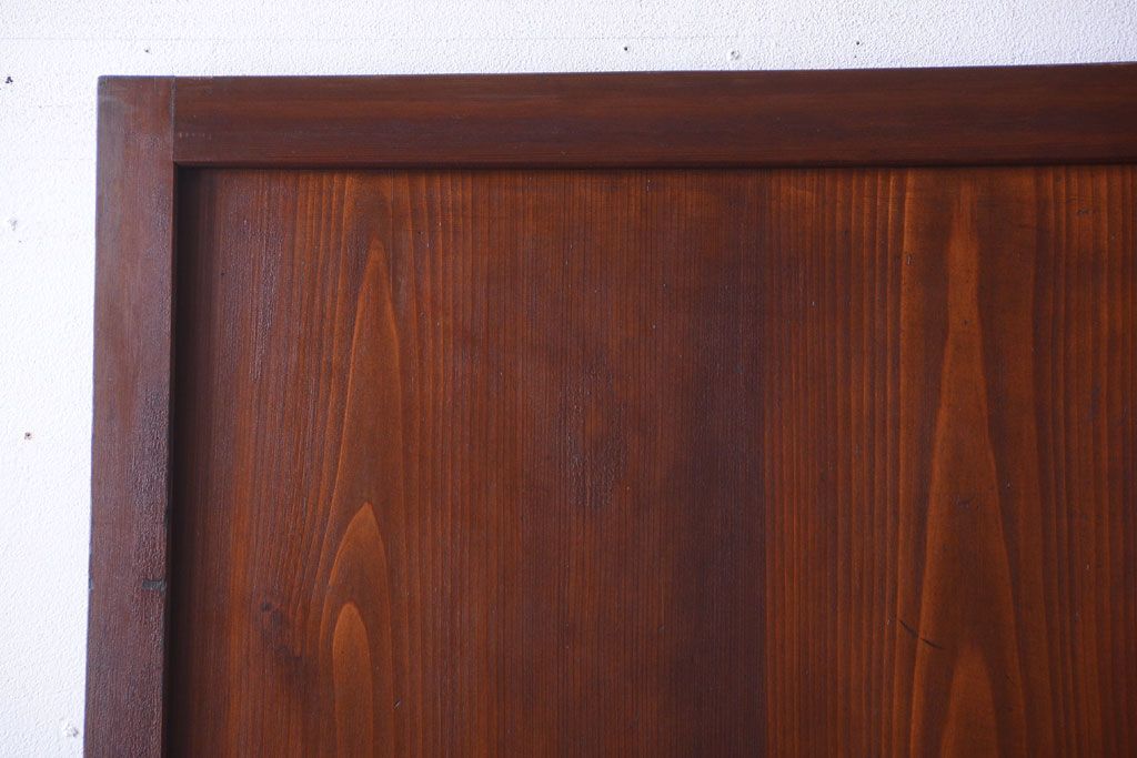 古民具・骨董　裏結霜ガラス入り!古い木の格子ガラス帯戸