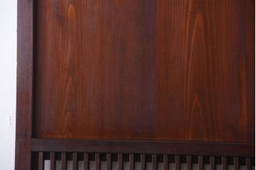 古民具・骨董　裏結霜ガラス入り!古い木の格子ガラス帯戸