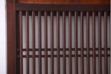古民具・骨董　裏結霜ガラス入り!古い木の格子ガラス帯戸