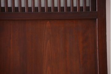 古民具・骨董　裏結霜ガラス入り!古い木の格子ガラス帯戸