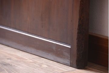 古民具・骨董　裏結霜ガラス入り!古い木の格子ガラス帯戸