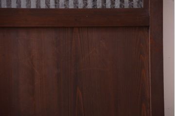 古民具・骨董　裏結霜ガラス入り!古い木の格子ガラス帯戸