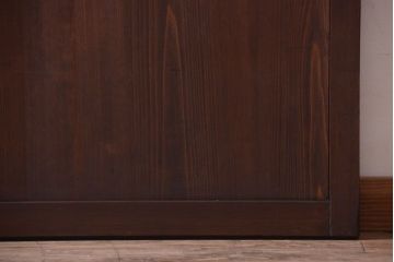 古民具・骨董　裏結霜ガラス入り!古い木の格子ガラス帯戸