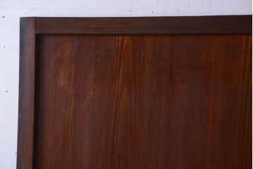 古民具・骨董　裏結霜ガラス入り!古い木の格子ガラス帯戸2枚セット(2)