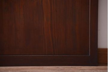 古民具・骨董　裏結霜ガラス入り!古い木の格子ガラス帯戸2枚セット(2)