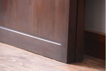 古民具・骨董　裏結霜ガラス入り!古い木の格子ガラス帯戸2枚セット(2)