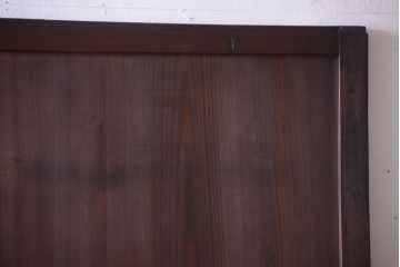 古民具・骨董　裏結霜ガラス入り!古い木の格子ガラス帯戸2枚セット(2)