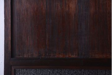 古民具・骨董　裏結霜ガラス入り!古い木の格子ガラス帯戸2枚セット(3)