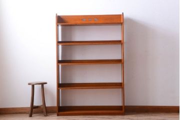 アンティーク雑貨　アンティーク　古い木製のシンプルな本棚(飾り棚)