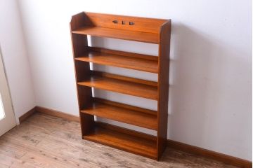 アンティーク雑貨　アンティーク　古い木製のシンプルな本棚(飾り棚)