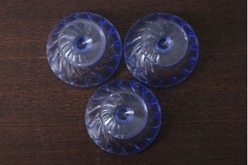 アンティーク雑貨　昭和レトロ　アンティーク氷コップ3個セット(プレスガラス)