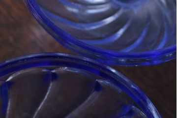 アンティーク雑貨　昭和レトロ　アンティーク氷コップ3個セット(プレスガラス)(3)