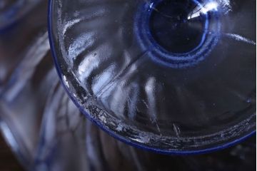 アンティーク雑貨　昭和レトロ　アンティーク氷コップ3個セット(プレスガラス)(3)