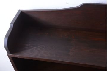 アンティーク家具　和製アンティーク　古い木製の大ぶりな本棚(飾り棚)